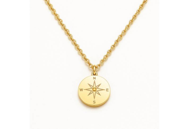Kim Johanson Kette mit Anhänger Kompass, aus Edelstahl von Kim Johanson