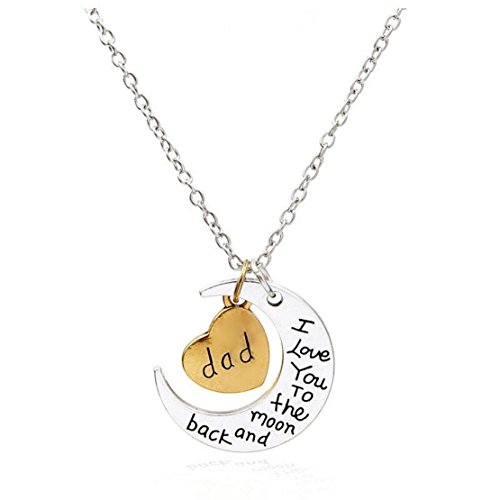 Kim Johanson Mond Halskette Silber & Gold Ich Liebe Dich bis zum Mond und zurück inkl. Geschenkverpackung von Kim Johanson