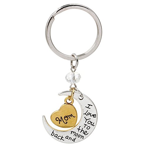 Kim Johanson Mond Schlüsselanhänger Silber & Gold "Ich liebe dich bis zum Mond und zurück" inkl. Geschenkverpackung (Mama) von Kim Johanson