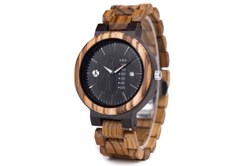 Kim Johanson Quarzuhr Week Herren Holzuhr mit Datum und Tagesanzeige, (Mit Werkzeug) von Kim Johanson