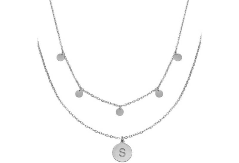 Kim Johanson Schmuckset Plättchen & Buchstabe A-Z in Silber & Gold (Set, 2-tlg), 2 x Ketten Set von Kim Johanson