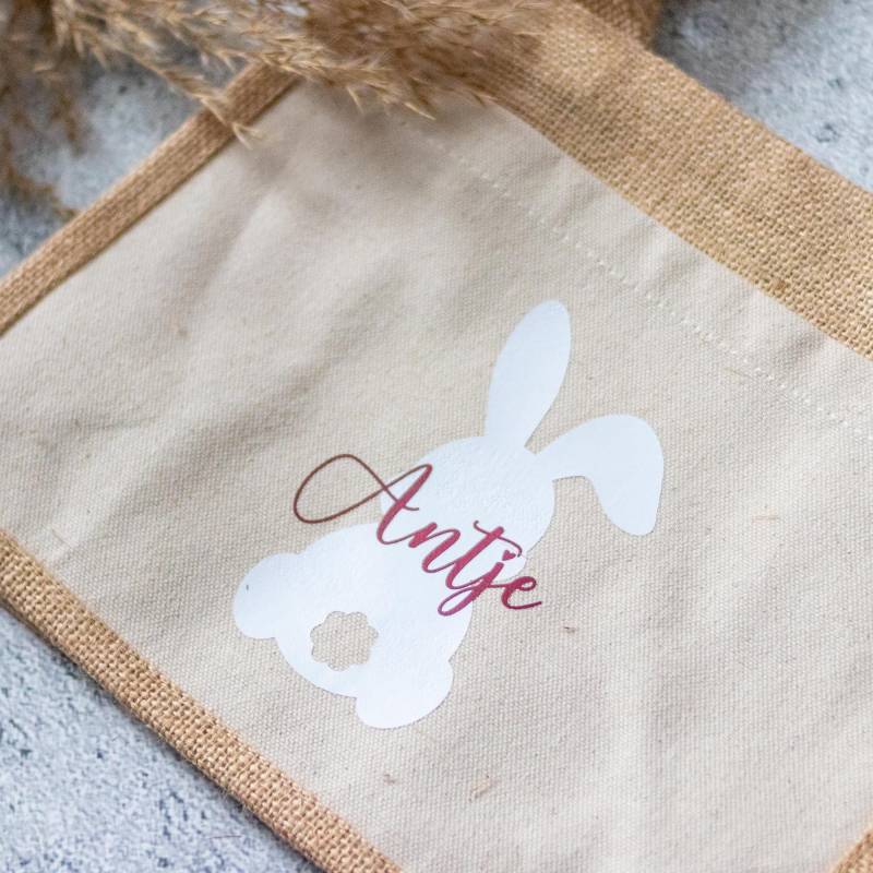 Jutetasche Ostern, Osterhase, Personalisierte Ostertasche, Osterkorb, Ostereiersuche, Tasche Zu Ostergeschenk, Geschenk Ostern von KimEinePlotterStory
