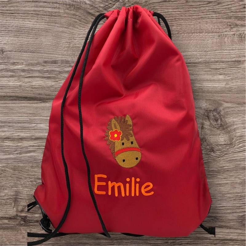 Turnbeutel + Motiv Pferd | #107 Namen/Wäschebeutel Schwimmbeutel Kita Krippe Schule Einschulung von KimKalvin