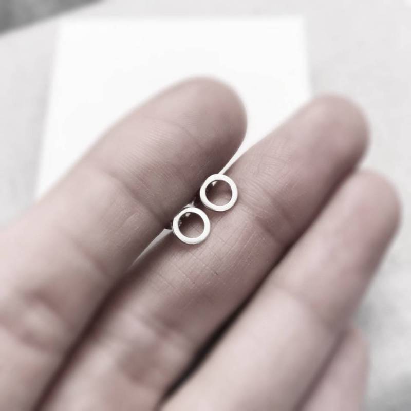 Silber Kreis Ohrstecker | Sterling Ohrringe Kleine Offene Minimalistisch von KimRyanJewellery