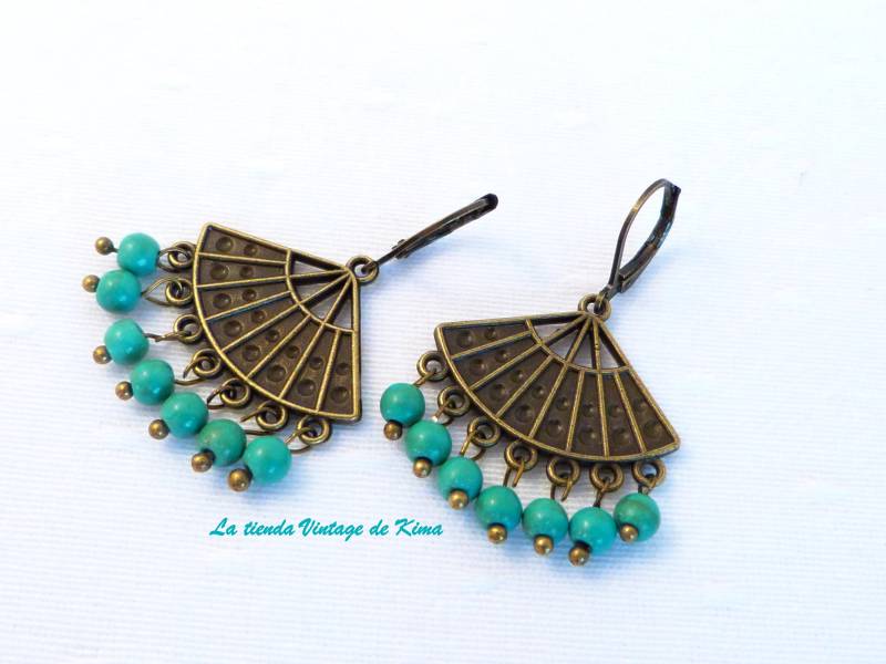 Earrings With Turquoise & Agate-4 Models von KimaHandmade