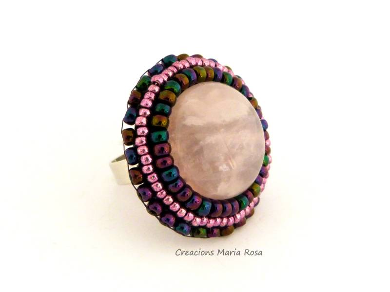 Embroidery Rings With Semi-Precious von KimaHandmade