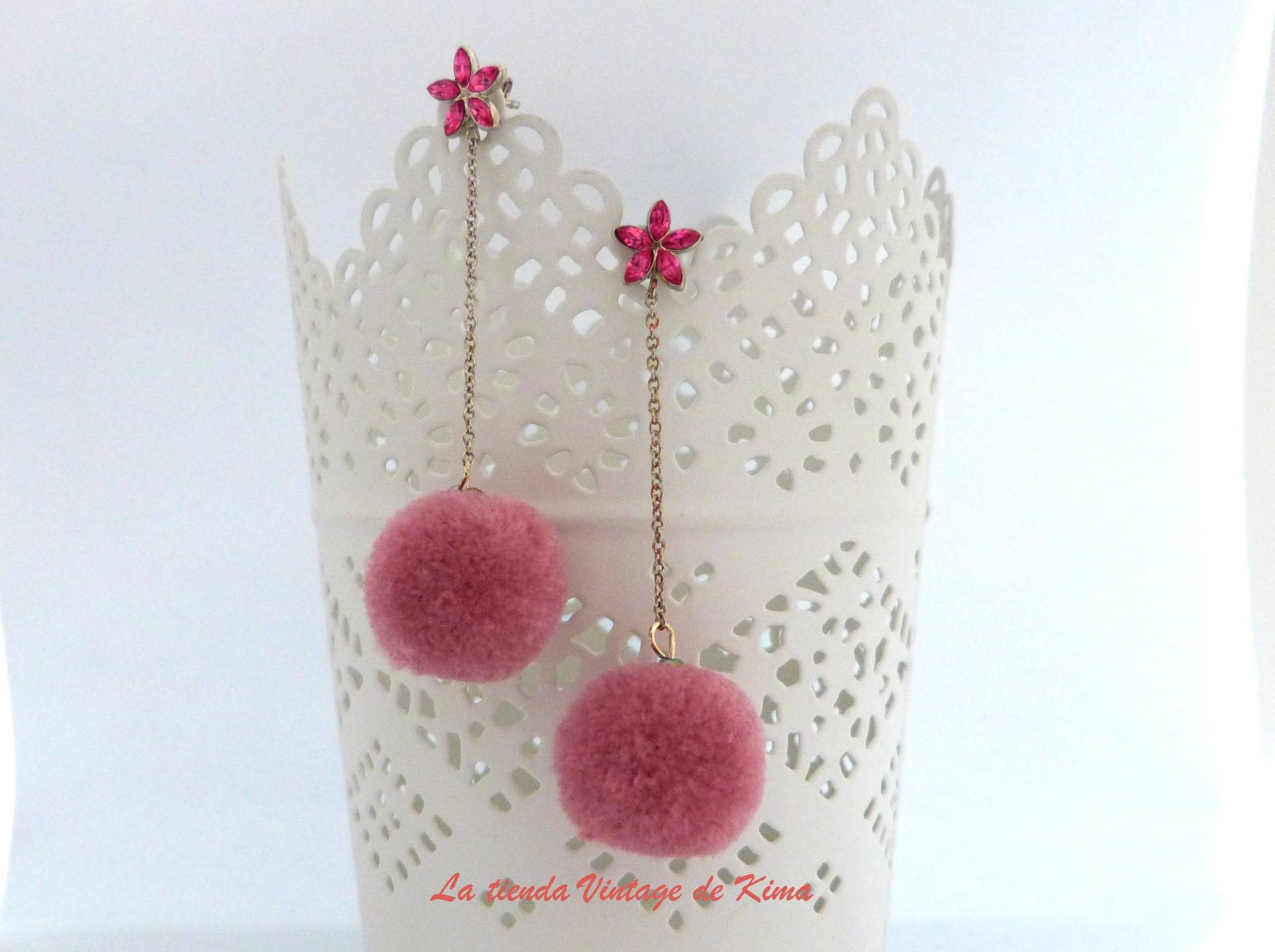 Lange Quastenohrringe in Blassrosa, Weihnachtsgeschenkohrringe Für Frauen, Rosa Ohrringe, Geschenkohrringe Sie, Elegante Damenohrringe von KimaHandmade