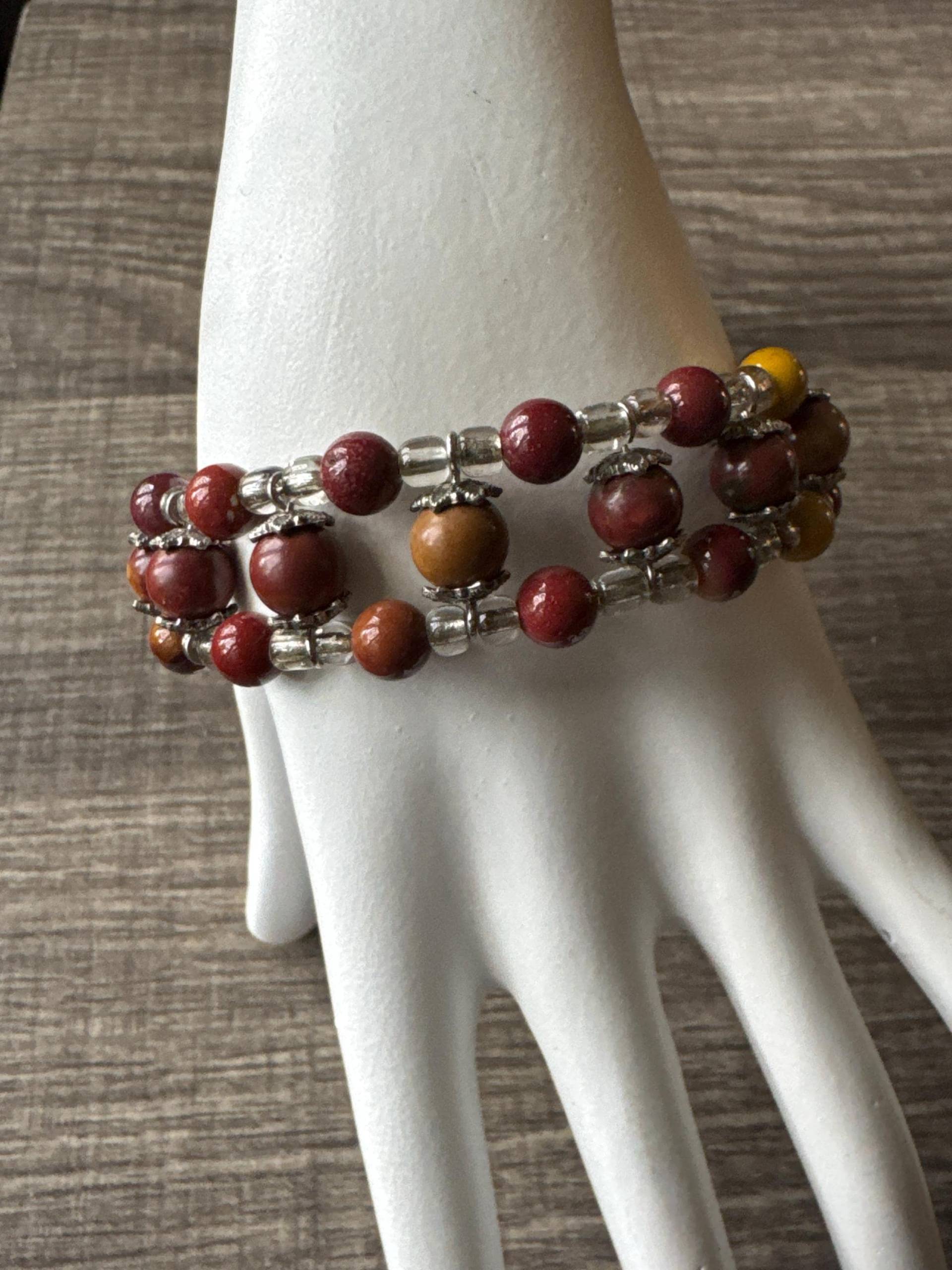 Picasso Jaspis & Mookait| Memory Wire Armband Picasso Jaspis & Mookait| Memory Wire Armband von KimberleysDesigns