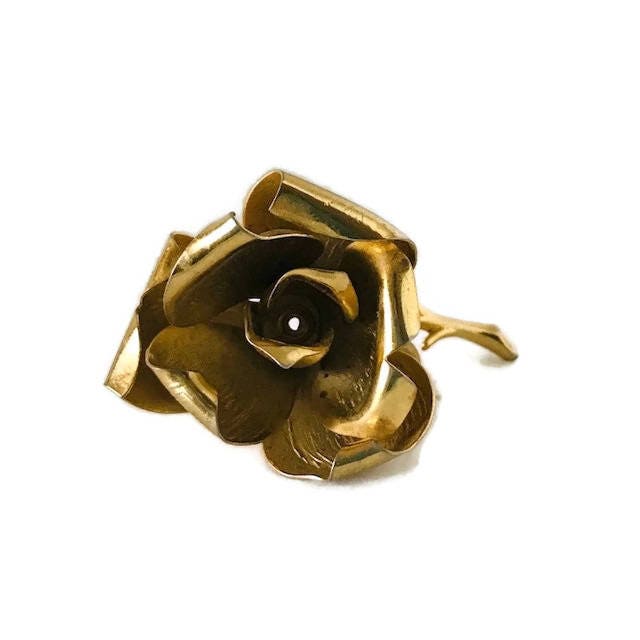 Vintage Gold Tone Rose Brosche - Signiert Jp Vintage Gold Tone Rose Brosche - Signiert Jp von KimberlyVintageGoods
