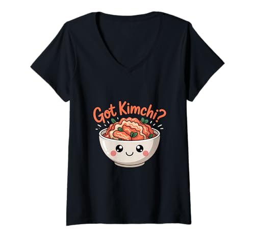 Damen Haben Sie Kimchi? Süßes Kawaii-Kimchi-Essen T-Shirt mit V-Ausschnitt Damen Haben Sie Kimchi? Süßes Kawaii-Kimchi-Essen T-Shirt mit V-Ausschnitt von Kimchi Food Lover