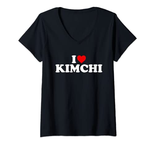 Damen I Love Kimchi - Herz T-Shirt mit V-Ausschnitt Damen I Love Kimchi - Herz T-Shirt mit V-Ausschnitt von Kimchi Gifts