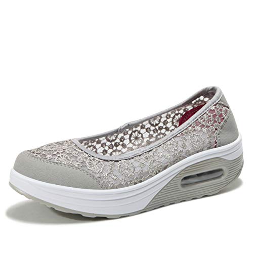 Kimily-UK Damen Freizeitschuhe Loafers Keilabsatz Leicht Walking Schuhe Plateau Turnschuhe Mesh Anti Slip Fitness Sneaker Laufschuhe Sommer Atmungsaktiv Espadrilles Klettverschluss in Größe 35-42 Kimily-UK Damen Freizeitschuhe Loafers Keilabsatz Leicht Walking Schuhe Plateau Turnschuhe Mesh Anti Slip Fitness Sneaker Laufschuhe Sommer Atmungsaktiv Espadrilles Klettverschluss in Größe 35-42 von Kimily-UK