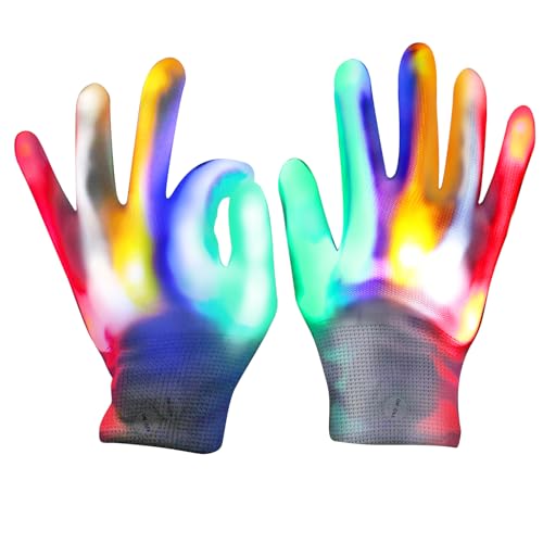 Kimimara LED leuchtende Handschuhe - Flash Party Handschuhe, Neon Karneval Halloween Blinkende Geburtstag Geschenk Weihnachten Club Feier Performance Zubehör Atmosphäre Requisiten(2) von Kimimara