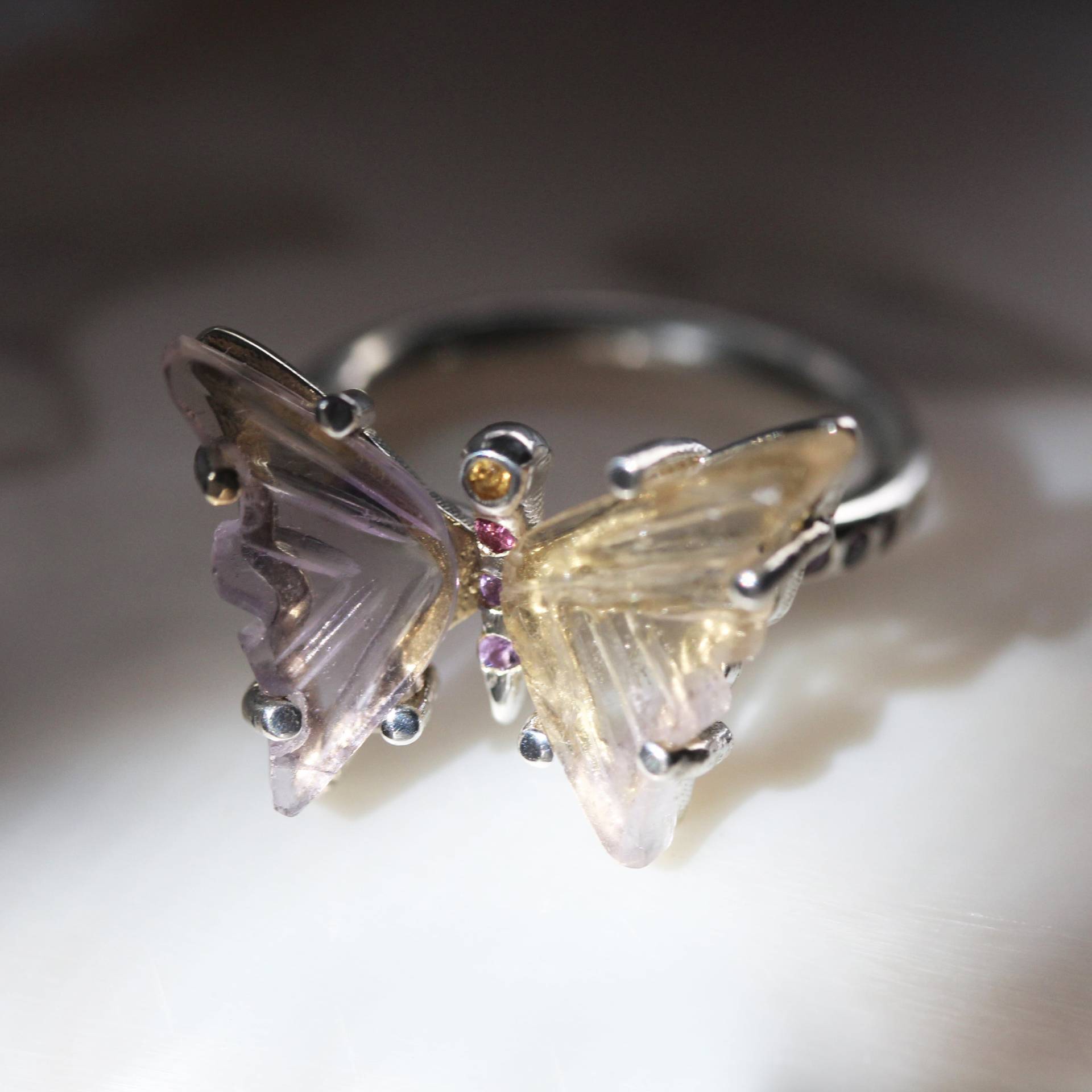 Ametrin Schmetterling Ring Ametrin Schmetterling Ring von KimiyaDesigns