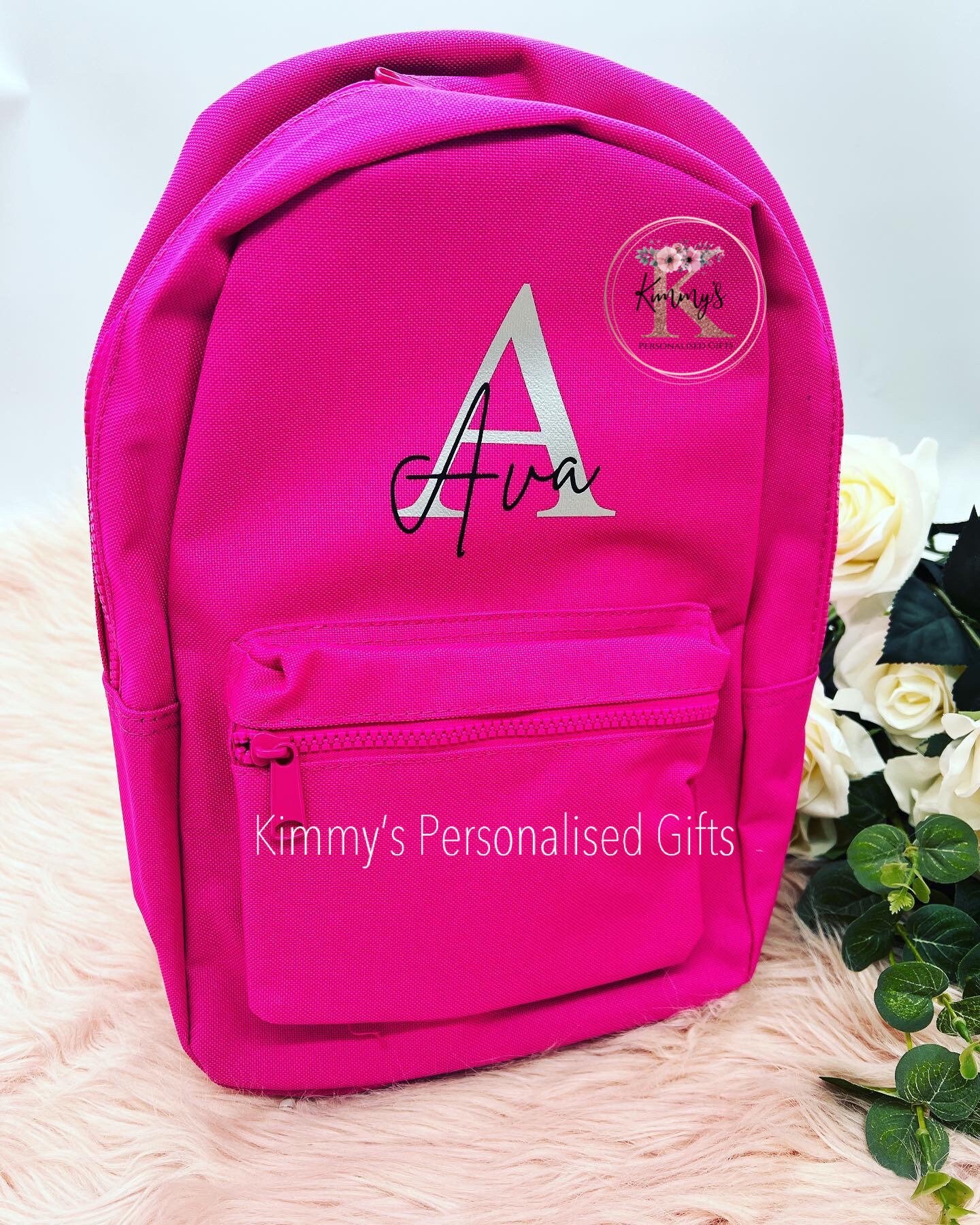 Personalisierter Rucksack, Kindergarten Personalisierte Tasche, Kleinkind Kinder Schultasche, Back To School Bag, Rosa Rucksack von KimmysPersonalGifts