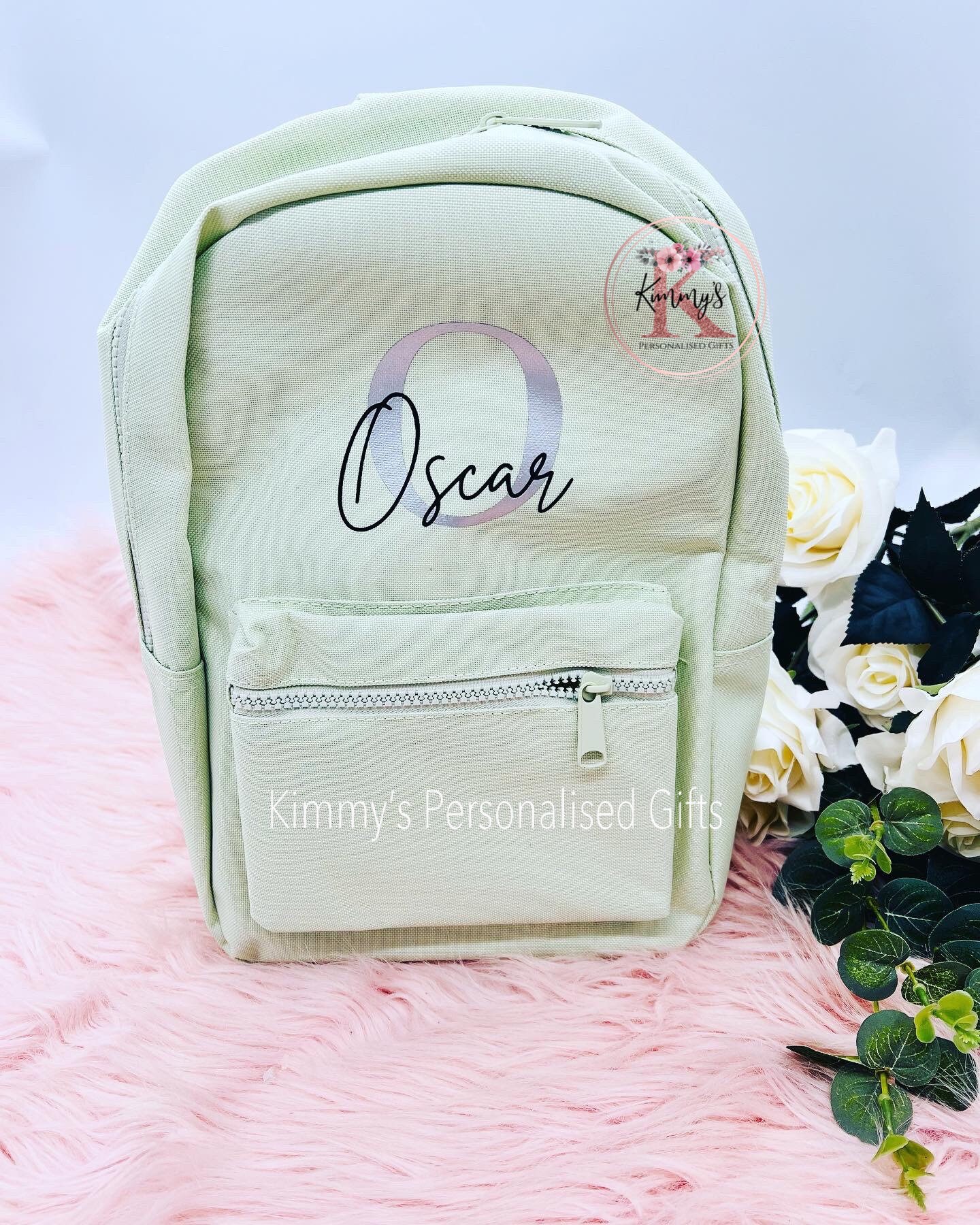 Personalisierter Rucksack, Kindergarten Personalisierte Tasche, Kleinkind Kinder Schultasche, Back To School Grüner Rucksack von KimmysPersonalGifts