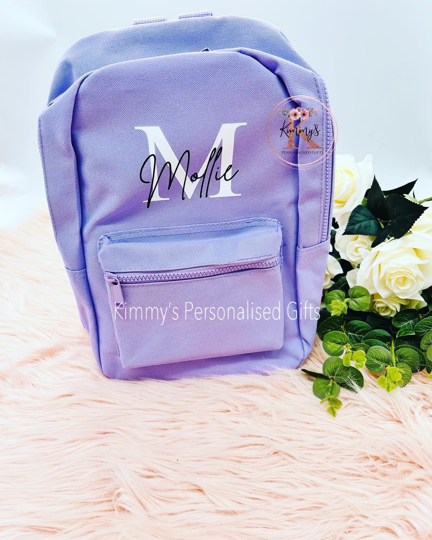 Personalisierter Rucksack, Kindergarten Personalisierte Tasche, Kleinkind Kinder Schultasche, Back To School Lila Rucksack von KimmysPersonalGifts