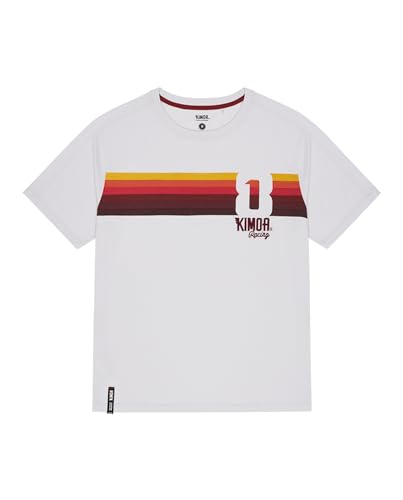 KIMOA Unisex Burned Rainbow Striped Racing Unterhemd, Hellgrau, L von Kimoa