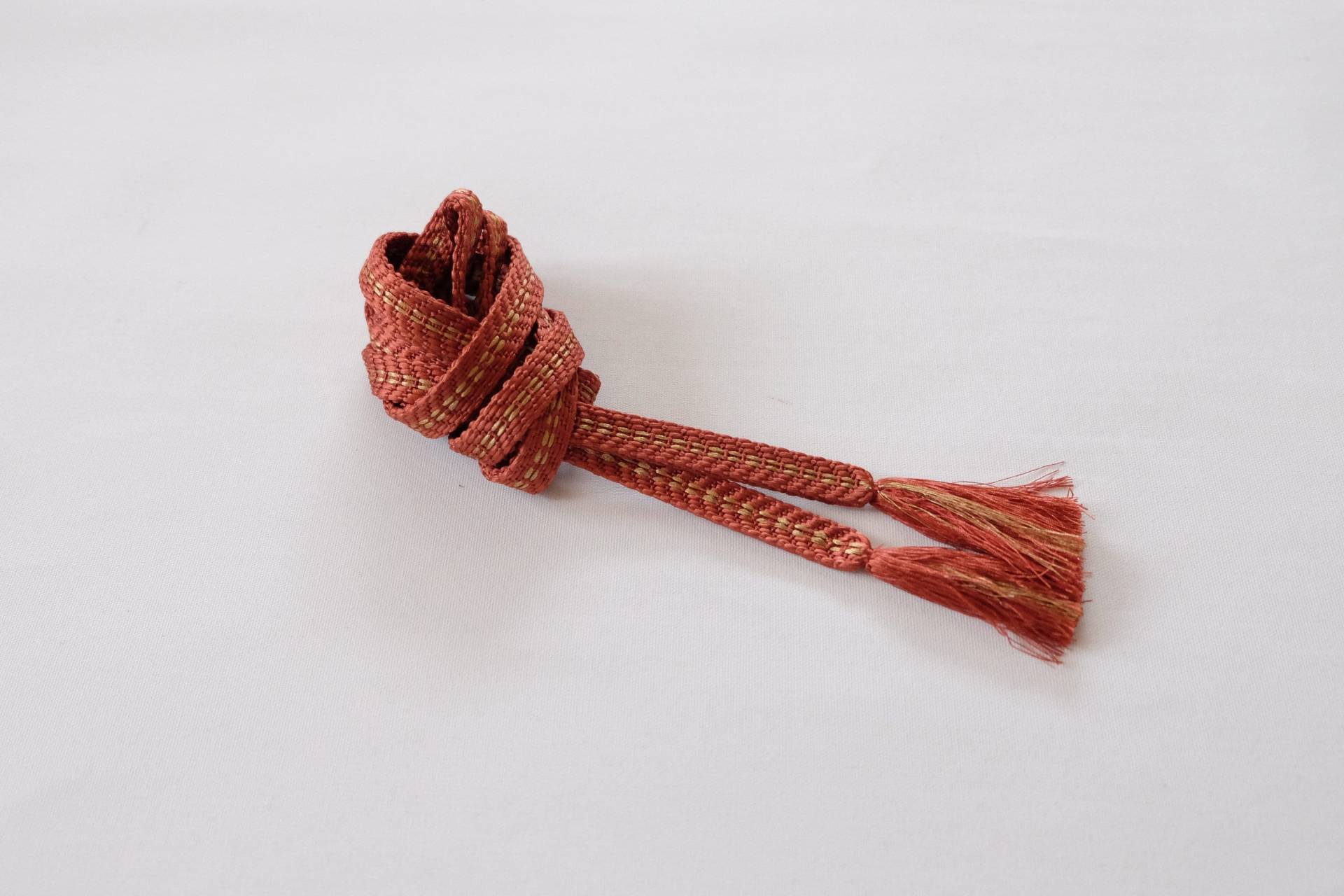 Flach Obijime - Brauner Vintage Seide Kimono Accessoires Für Damen von KimonoNamiya