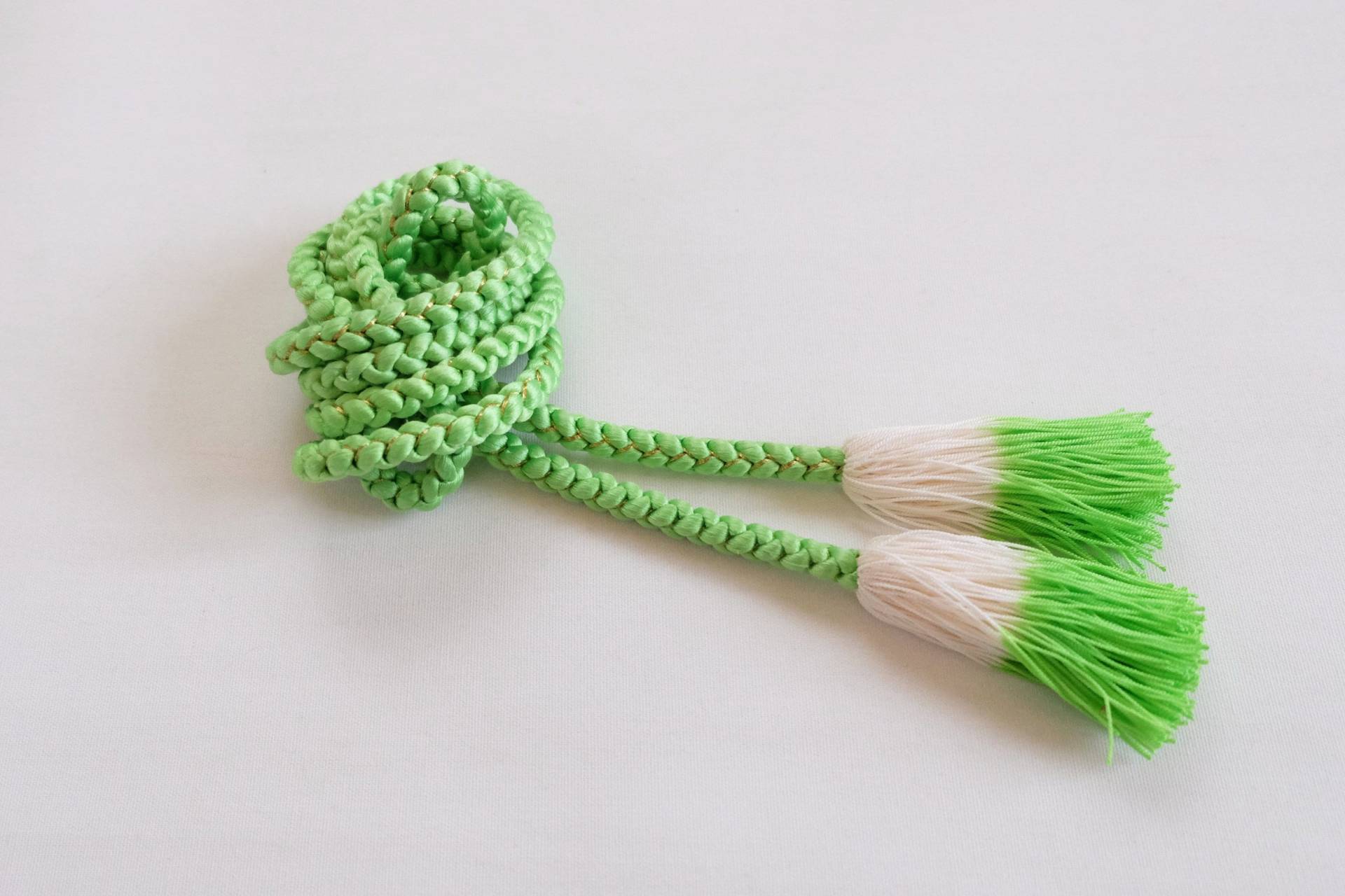 Grüner Obijime - Exzellenter Zustand Kimono Seide Vintage Accessoires von KimonoNamiya