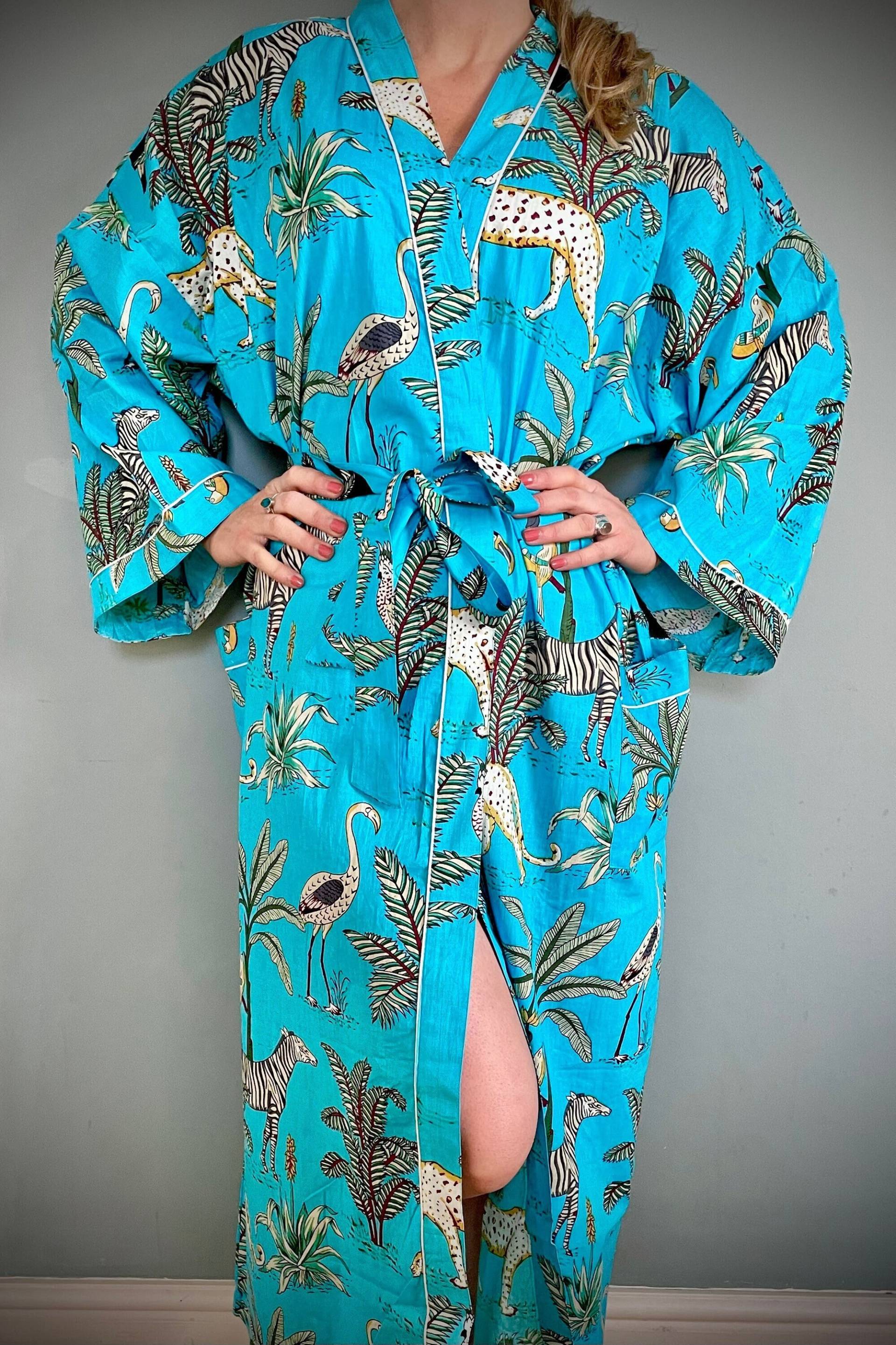 Kimono-Robe, Morgenmantel Für Damen, Baumwoll-Robe, Brautjungfern-Robe, Braut-Robe, Hochzeits-Robe, Boho-Robe, Boho-Kimono, Geschenke Sie, Dschungel von Kimonocoshop