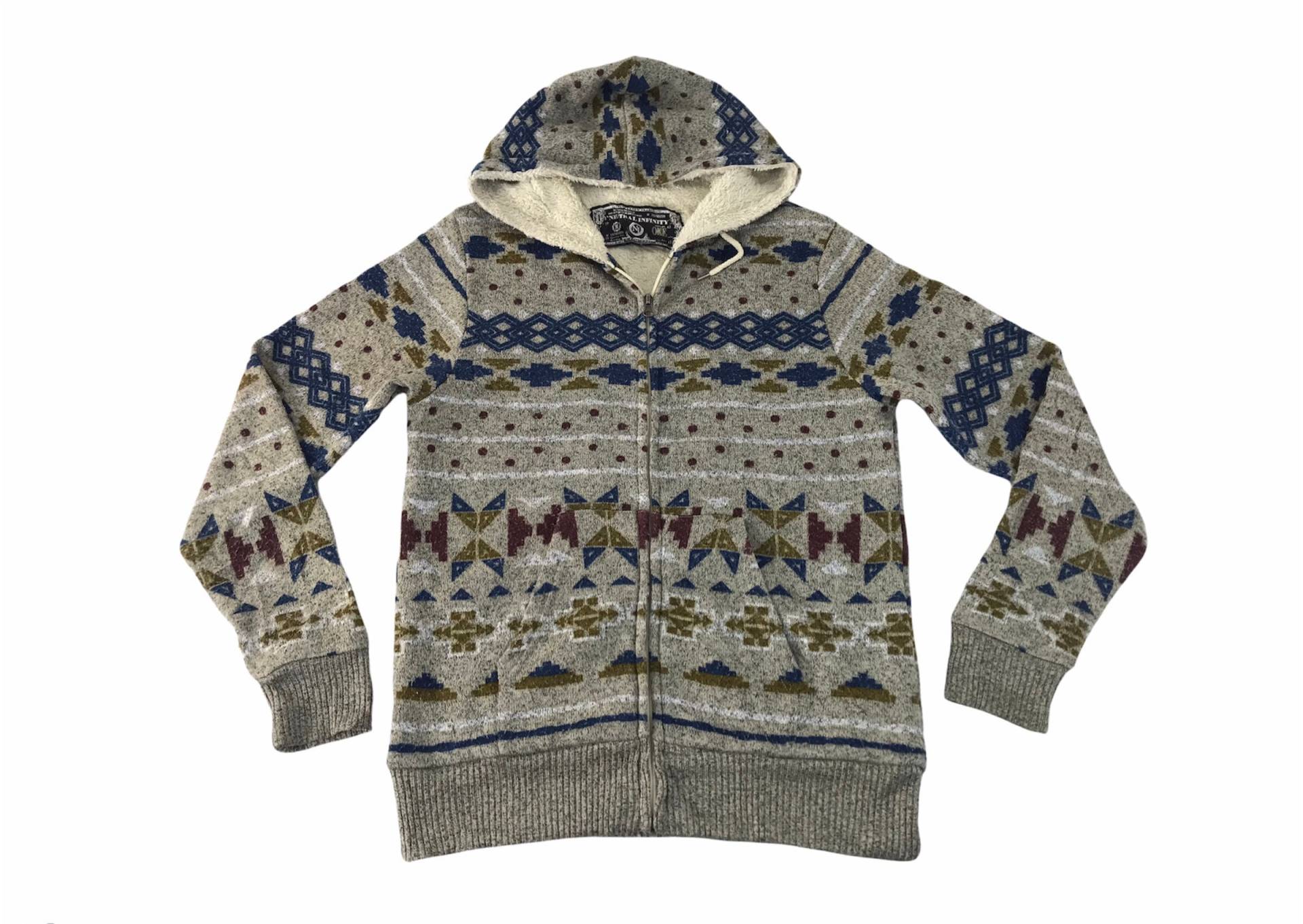 Vintage Style Natural Infinity Fleece Hoodie Zip Up Jacke Abstrakte Native Aztec Streetwear Inspiriert Hype Designer Passt Größe M K793A Vintage Style Natural Infinity Fleece Hoodie Zip Up Jacke Abstrakte Native Aztec Streetwear Inspiriert Hype Designer Passt Größe M K793A von KimonomonoMY