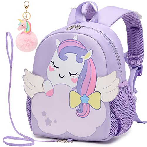 Kimwadalh Kinderrucksack Mädchen Kindergartenrucksack Einhorn Rucksack für Mädchen Rucksack Kinder Junge Kinderrucksack mit Brustgurt und Leine von Kimwadalh