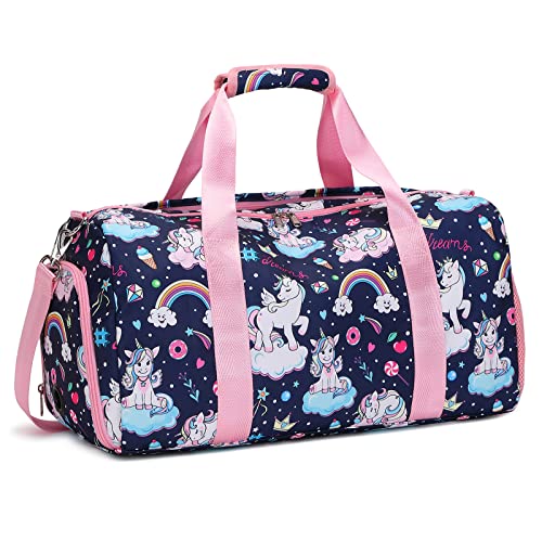 Mädchen Trainingstasche Schulsporttasche Kindertaschen Sporttasche Schwimmtasche Freizeittasche Reisetasche Kindertasche Einhorn Kindertasche von Kimwadalh