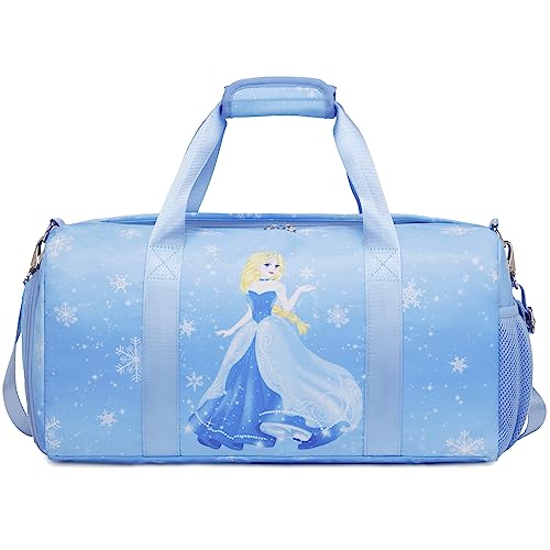 Reisetasche Kinder Mädchen Kindertasche Sporttasche Kinder Tanztasche,Girls Sports Duffle Bag für Gymnastik Schwimm Reisen,Kinder Reisetasche mit Wasserdichter Tasche und Schuhfach,Prinzessin-Muster von Kimwadalh