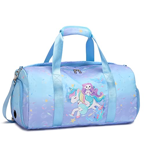 Sporttasche für Mädchen Schulsporttasche Trainingstasche Tanztasche Gymnastik Schwimmtasche Kindertaschen Mädchen Reisetasche Kindertasche Einhorn Kindertasche von Kimwadalh