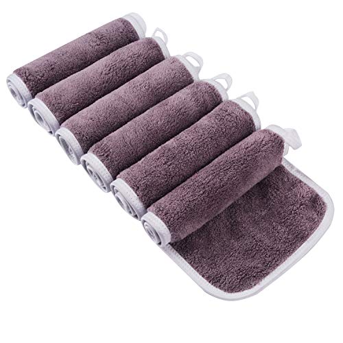 KinHwa Microfaser Waschlappen Make-up Entferner Tuch Waschbar Abschminktücher Ultraweich Waschlappen Gesicht Wiederverwendbar 15cmx30cm 6 Pack Lila von KinHwa