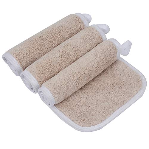 KinHwa Microfaser Waschlappen Make-up Entferner Tuch Waschbar Abschminktücher Ultraweich Waschlappen Gesicht Wiederverwendbar 15cmx30cm 3 Pack Braun von KinHwa