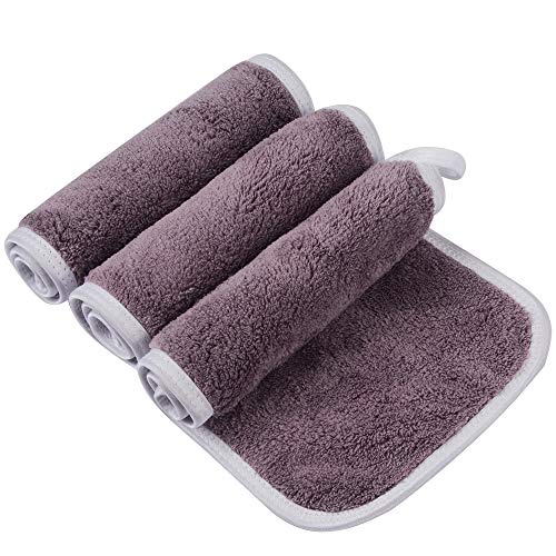 KinHwa Microfaser Waschlappen Make-up Entferner Tuch Waschbar Abschminktücher Ultraweich Waschlappen Gesicht Wiederverwendbar 15cmx30cm 3 Pack Lila von KinHwa