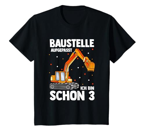 Bagger T-Shirt 3. Geburtstag Jungen 3 Jahre Baustelle T-Shirt Bagger T-Shirt 3. Geburtstag Jungen 3 Jahre Baustelle T-Shirt von Kind 3. Geburtstag Bagger Kinder Shirts & Co