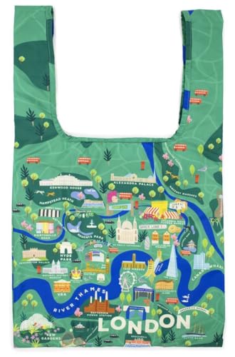 Kind Bag London Unisex Medium Wiederverwendbare Tasche - London Map Green Kind Bag London Unisex Medium Wiederverwendbare Tasche - London Map Green von Kind Bag