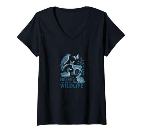 Damen Freund von Wildlife Naturschutz Animal Lover Eco T-Shirt mit V-Ausschnitt Damen Freund von Wildlife Naturschutz Animal Lover Eco T-Shirt mit V-Ausschnitt von Kind Earth Collective