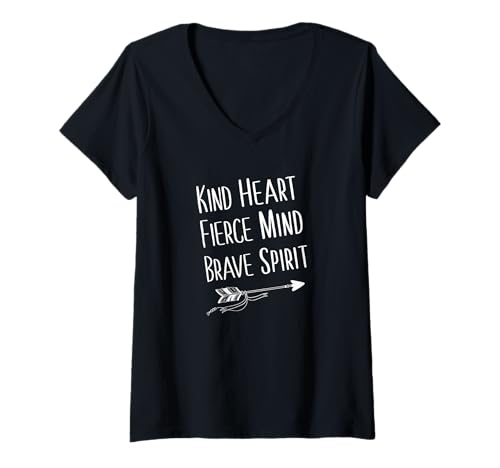 Damen Kind Heart Fierce Mind Brave Spirit – inspirierendes, cooles T-Shirt T-Shirt mit V-Ausschnitt Damen Kind Heart Fierce Mind Brave Spirit – inspirierendes, cooles T-Shirt T-Shirt mit V-Ausschnitt von Kind Heart Fierce Mind Brave Spirit Tees