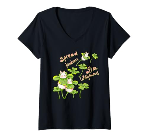 Damen Verbreiten Sie Freundlichkeit wie Wildblumen, Frösche, positiver Froschliebhaber T-Shirt mit V-Ausschnitt Damen Verbreiten Sie Freundlichkeit wie Wildblumen, Frösche, positiver Froschliebhaber T-Shirt mit V-Ausschnitt von KindBloom Co