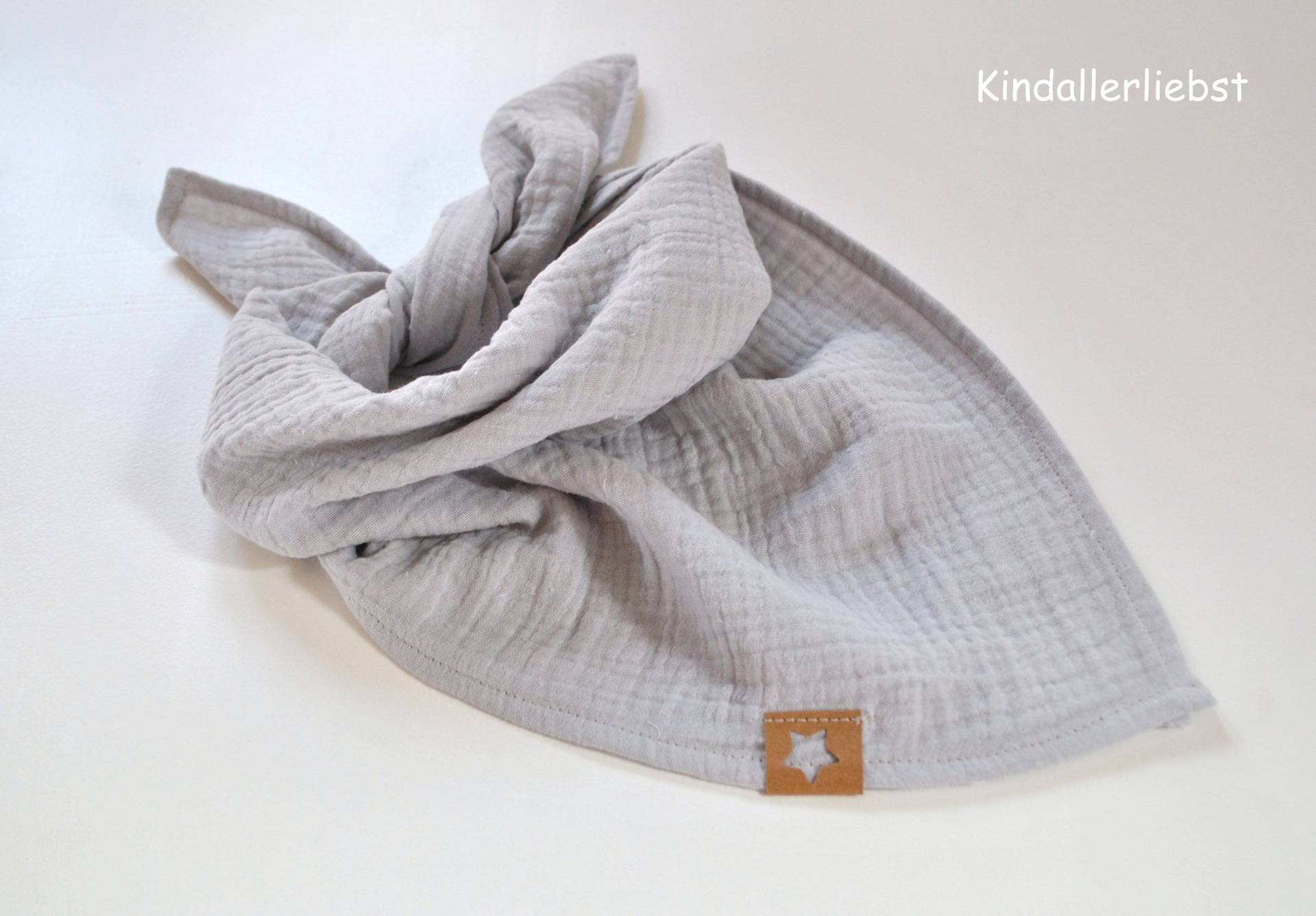 Musselin Halstuch Für Babys & Kleinkinder Schmusetuch Kopftuch Hellgrau von Kindallerliebst