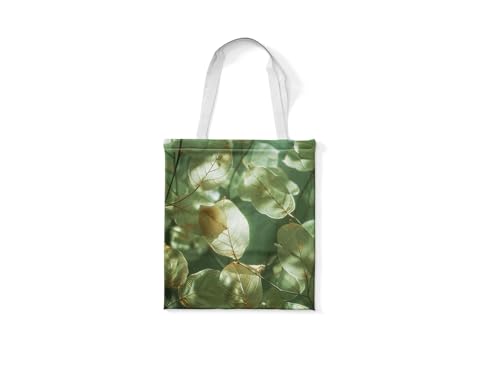 Kinde Strandtasche Grüne Blätter Strandtasche Stofftasche Faltbar Jutetasche Langlebig Baumwolltasche Bedruckt Stoffbeutel zum Bemalen Wasserdicht Anwendbar Arbeitsplätze Reisen Urlaub 30x40cm/3 Pcs von Kinde