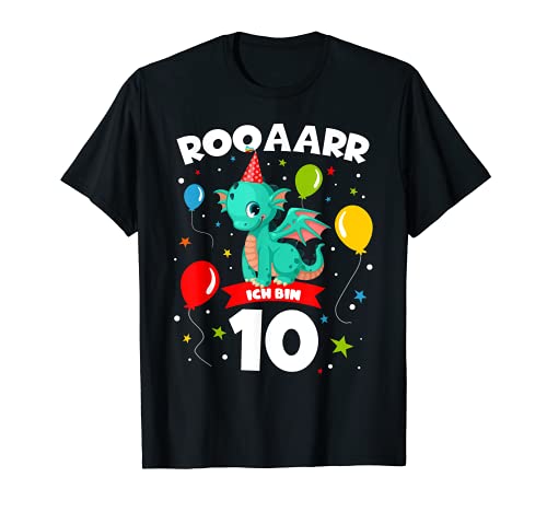 Kinder Geschenk 10 Jahre Geburtstag Jungen Mädchen Drache T-Shirt Kinder Geschenk 10 Jahre Geburtstag Jungen Mädchen Drache T-Shirt von Kinder 10 Jahre Geburtstag Jungen Mädchen Drache