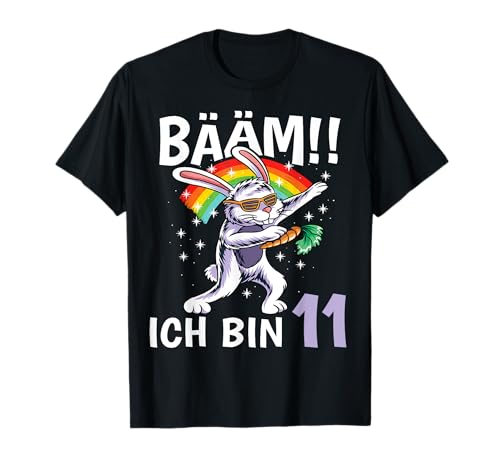 Bääm Ich bin 11 Geburtstag Junge Mädchen T-Shirt Bääm Ich bin 11 Geburtstag Junge Mädchen T-Shirt von Kinder 11. Geburtstag Dabbing Hase Geschenk