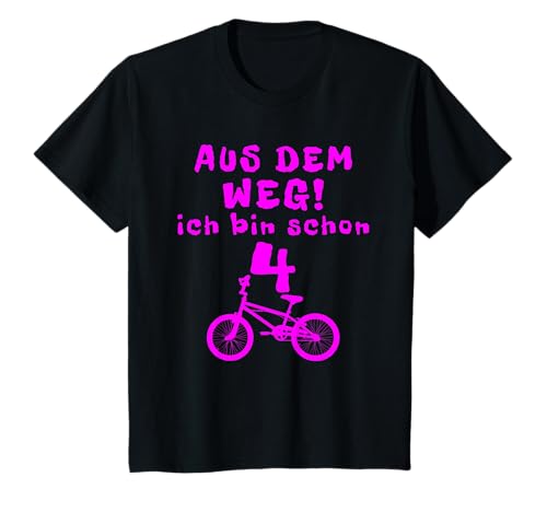 Kinder 4. Geburtstag Aus dem Weg ich Bin Schon 4 Jahre Fahrrad T-Shirt von Kinder 4. Geburtstag Aus dem Weg ich bin schon 4