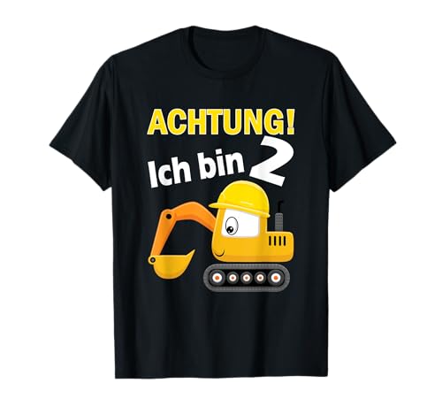 Kinder Bagger 2. Geburtstag Jungen 2 Jahre Shirt Baustelle T-Shirt von Kinder Bagger 2. Geburtstag Jungen 2 Baustelle