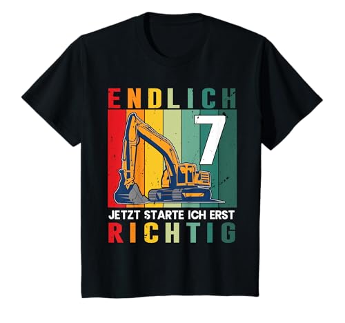 Kinder Endlich 7 jetzt starte ich erst richtig 7.Geburtstag Bagger T-Shirt Kinder Endlich 7 jetzt starte ich erst richtig 7.Geburtstag Bagger T-Shirt von Kinder Bagger Baustelle Geburtstag 7 Jahre alt