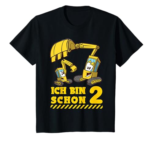 Kinder Bagger Geburtstag Ich bin schon 2 Jahre Junge Baustelle Auto T-Shirt von Kinder Bagger & Baustellen Geburtstagsshirts