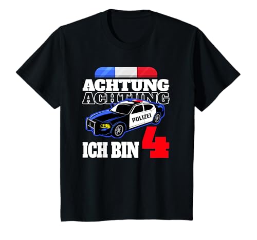 Kinder Polizei 4. Geburtstag Junge Ich bin 4 Jahr Geschenk T-Shirt Kinder Polizei 4. Geburtstag Junge Ich bin 4 Jahr Geschenk T-Shirt von Kinder Design Geschenkideen für Jungen und Mädchen