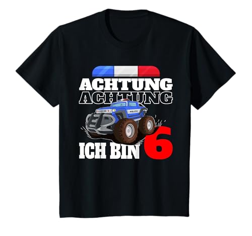 Kinder Polizei 6. Geburtstag Junge Ich bin 6 Jahr T-Shirt Kinder Polizei 6. Geburtstag Junge Ich bin 6 Jahr T-Shirt von Kinder Design Geschenkideen für Jungen und Mädchen