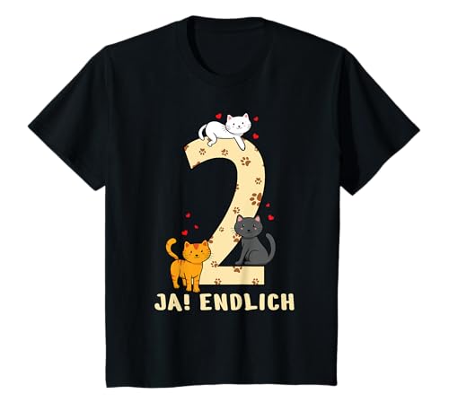 Geburtstag 2. Katzen Kätzchen Mädchen Zwei 2 Jahre Geschenk T-Shirt Geburtstag 2. Katzen Kätzchen Mädchen Zwei 2 Jahre Geschenk T-Shirt von Kinder Endlich Zwei Jahre & Katzen Geschenkidee