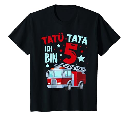 Kinder Tatü Tata Ich bin schon 5 Feuerwehr Auto T-Shirt Kinder Tatü Tata Ich bin schon 5 Feuerwehr Auto T-Shirt von Kinder Feuerwehr Designs